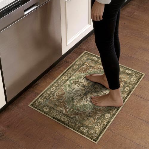 Washable Non-Slip Small Area Rug 16x24, Also a Door Mat or Pet Feeding Mat