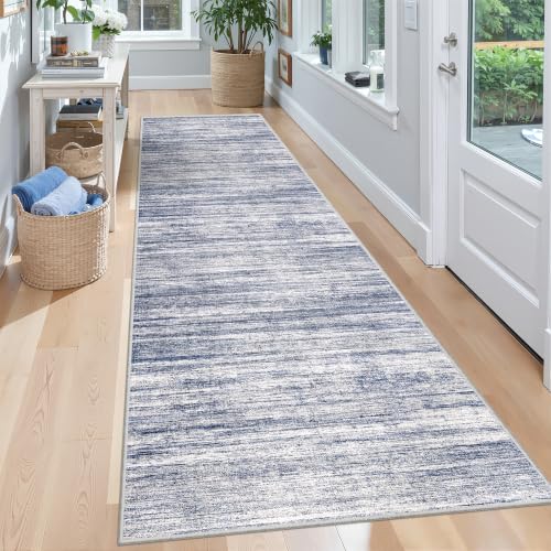 2x8 Runner Rug Non Slip,Washable Hallway Runner Rug,Blue