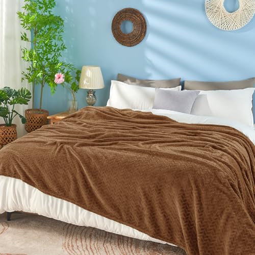 inhand Chocolate Brown Fleece Throw Blanket for Couch, Super Soft Flannel Blanket, Lightweight Fuzzy Blankets Sofa Bed Office, Washable Cozy Plush Fleece Blankets&Throw for All Season(50x60 Inches)