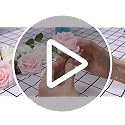 Mocoosy 50Pcs Artificial Roses Flowers, Blush Pink Roses Artificial Flowers Foam Fake Roses with Stem for Wedding Bridal Bouquets Party Centerpieces Artificial Flowers Crafts DIY Home Decoration