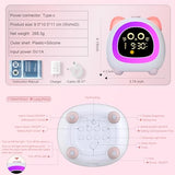 ANALOI Alarm Clock for Kids, Ok to Wake Clock for Kids with Eye Protection Sleep Training Auto Off Feature 10 Night Light Dual Alarm for Bedroom, Kids Alarm Clock Pink Cat Gifts for Girls
