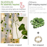suddus Vines with Light for Bedroom, 200 LED Fairy Lights with Vines, Ivy Curtain Lights for Dorm, Wedding, Party, Wall, Indoor, Outdoor Decor, 6.5ft x 6.5ft with Remote（Warm White）