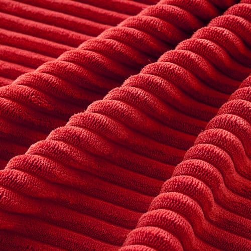 MIULEE Soft Corduroy Decorative Throw Pillow Covers Christmas Red 18x18