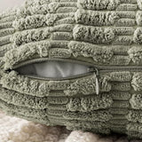 MIULEE Corduroy Decorative Throw Pillow Covers 16x16 Light Olive Pack of 2