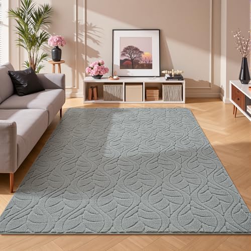 3x5 Grey Fluffy Soft Shag Area Rug for Bedroom