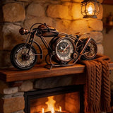 YOUKI Metal Motorcycle Wall Decor,Desk Shelf Clocks,Man Cave Decor,Steampunk Decor,Gift for Men,Large Wall Clock for Bedroom,Office,Garage,Non Ticking,Battery Operated,16.6 x 1.5X 7.9 Inches,Bronze