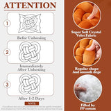 Wenqik 2 Pcs Knot Pillows Square Knotted Plush Throws Soft Accent Pillows Decoration Cushion for Couch Home Office Living Room Bedroom Bed Sofa Decor, 12'' x 13''(Caramel,Crystal Velvet)
