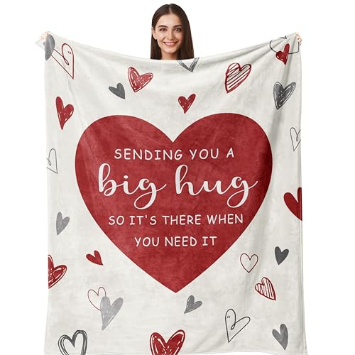 Get Well Gifts for Women, Hug Blanket 60"X50", Thinking of You/Relaxation Gift for Women, After Surgery/Feel Better Gifts, Inspirational/Memorial/Birthday Gift for Woman Mom Wife Girlfriend