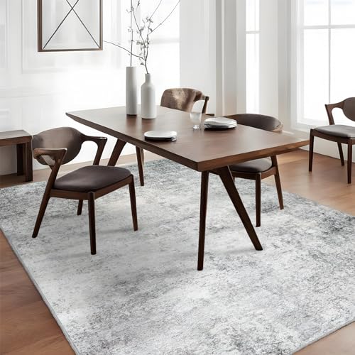 3x5 Area Rug for Entryway: Washable Non-Slip Rugs for Kitchen Grey