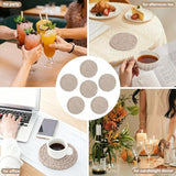 OIAHOMY 10 Pcs Drink Coasters with Holder, Boho Cotton Woven Coaster Set, Absorbent Coaster Protection for Various Cups, Ideal for Coffee Tables Home Decor and Gift, 4.3 Inches, Brown