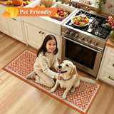 Fall Hallway Runner Rug Washable Orange Autumn Kitchen Mat 2x6 ft