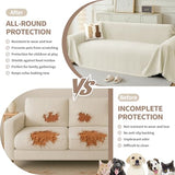 Couch Cover for Dogs, Boho Sofa Covers for 3 Cushion Couch, Chenille Sofa Slipcover for Pets Washable, L-Shape Sectional Couch Loveseat Cover Soft Throw Blankets with Tassels(71x118,Cream)
