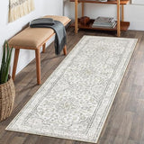 Lahome Oriental Bathroom Runner Rug,Washable 2x6 Beige Kitchen Runner Rug Non Skid Hallway Runner,Ultra-Thin Soft Rug Boho Indoor Floor Carpet Runner 6ft for Bedroom Entrway Laundry Room Helena