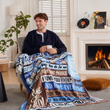 Joiedomi Fathers Day Blanket Dad Birthday Gift Soft Flannel Dad Blanket from Daughter Son for Fathers Day Anniversary Christmas 50" x 60" Blue