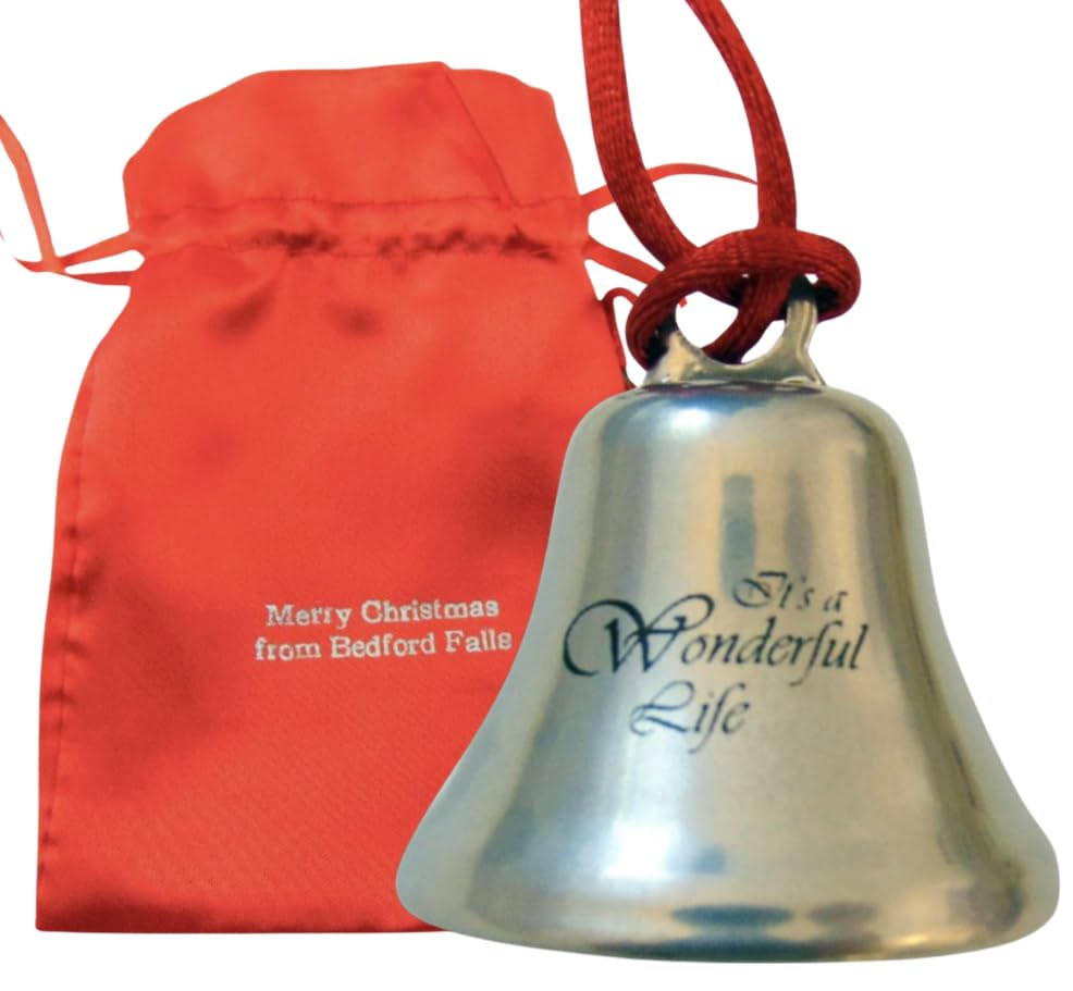 It's A Wonderful Life Christmas Ornament Bell on Ribbon Gift Boxed Movie Souvenir Steel Metal Keepsake Decoration Made in the USA