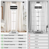 Curtain Rods for Windows 28 to 48 inch, 5/8 Inch Black Curtain Rod, Adjustable Wrap Around Curtains Rod, Blackout Curtains Rods, Metal Room Darkening Curved Cafe Small Drapery Pole, Matte Black