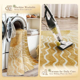 Wonnitar Sun 5x7 Area Rug, Boho Ombre Yellow Bedroom Rug Machine Washable Carpet, Ultra Thin Soft Non Slip Mid Century Nursery Carpet for Kids Room Living Room Playroom Classroom Decor