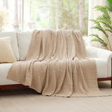 6 Layers Cotton Muslin Blankets Large, Lightweight Cotton Throw, Cooling Soft Throw Blanket for Year-Round Comfort, Breathable Quilt Bedspread, Gauze Weave Bedding for Adults, Oatmeal, Beige Linen