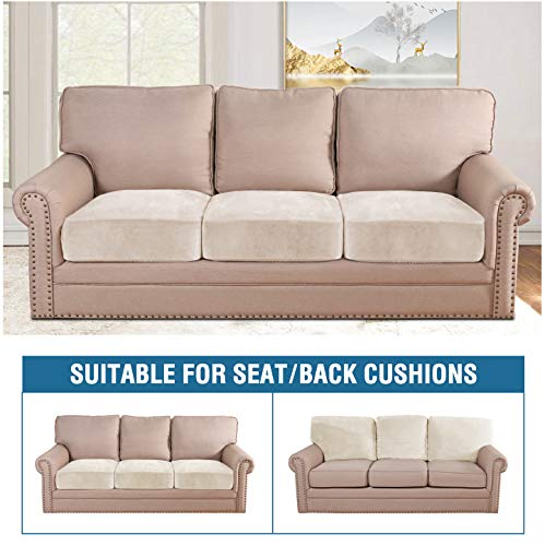 H.VERSAILTEX 3 Piece XL Sofa Cushion Covers Bundle Armless Futon Cover, Ivory