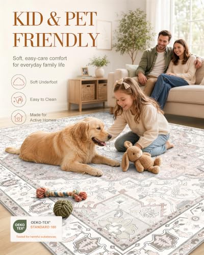 OLANLY 3x5 Washable Accent Rug, Soft Non Slip Carpet for Entryway Bedside