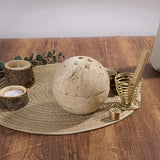 Handmade Travertine Stone Incense Resin Burner Holder – Natural Stone Incense Burner with Brass Insert for Home Decor & Relaxation