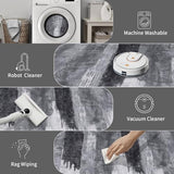 2x6 Runner Rugs for Hallway Kitchen, Modern Abstract Washable Gray
