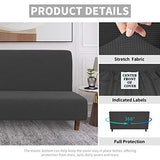 Easy-Going 100% Waterproof Futon Cover, Dual Waterproof Couch Cover for Futon, Stretch Jacquard Sofa Cover, Leakproof Furniture Protector for Kids, Pets, Dog and Cat, Dark Gray