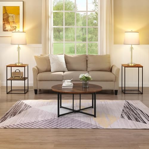2 Pack 22"-30" Adjustable Height Table Lamps Set, Modern Gold Table Lamps with White Shade 3 Colour Temperature Pull Chain Tall Lamps for Living Room Bedroom Bedside End Table Nightstand