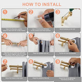 Double Curtain Rods with Aluminum End Cap and Full Surround Brackets,1"Front and 5/8" Back Rod,Adjustable between 36 to 72 Inches (3-6 Feet), Warm Gold Double Window Drapery Rod