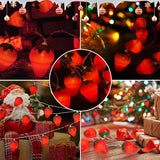 3M 20LED Fruit Strawberry String Lights Battery Powered Indoor Outdoor Lighting Lamp for Wedding Home Birthday Garden Yard Patio Party Christmas Tree Cute Decorations