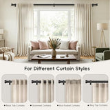 HEI!DEAR Black Adjustable Curtain Rods for Windows:48-84 Inch,1 Inch Heavy Duty Curtain Rod for Bedroom Living Room,Matte Black Iron Easy Install Modern Decorative Window Treatment Single Rods,30-84"