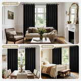 Joydeco Blackout Curtains for Bedroom,Black Out Curtains 84 Inch Long, Black Drapes with Grommets, Noise Reducing Energy Saving Thermal Insulated & Wrinkle-Free Drapes for Living Room, 2 Panels