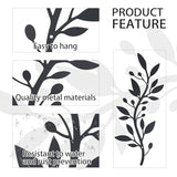 OYEFLY 2 Pieces Metal Vine Olive Branch Leaf Wall Decor,Tree Leaf Wall Decor for Living Room (Black, style2)