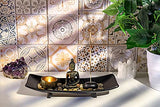 Jovivi Zen Garden Set Buddha Statue w/Tealight Candle Holder, Rocks & Incense Burner Holder & Wood Tray for Yoga Meditation Home Table Decor Gift