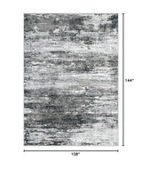 Washable Rug 9x12 Area Rugs for Living Room: Large Neutral Soft Rug Abstract Non Slip Low Pile Modern Carpet for Bedroom Kitchen Nursery Office Dining Room Indoor (Black, 9'x12')