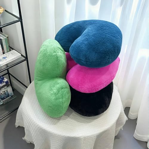2 Pcs Black Heart Pillow Decorative Throw Pillows, 16-inch Cute Soft Fluffy Heart Shaped Pillows for Bed Couch Sofa Bedroom Living Room Decor Aesthetic (Black, 16"x13.78")