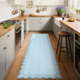 GarveeHome 2.5x8 Scalloped Washable Runner Rug Non Slip Hallway Kitchen Rug