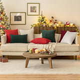 MIULEE Christmas Decorative Throw Pillow Covers 18x18 Burgundy Textured