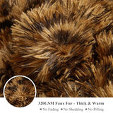 XeGe Luxury Faux Fur Leopard Print Blanket, Soft Cheetah Patterned Fluffy Bed Blanket, Shaggy Plush Decorative Couch Throw, Cute Furry Animal Print Fuzzy Throw for Sofa Bed Couch, Brown, 60x80