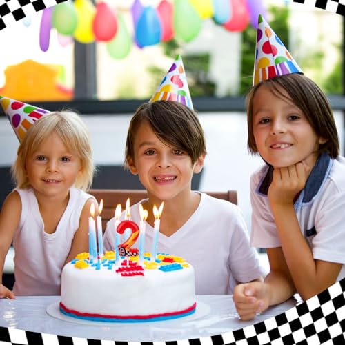 Racing Cars Themed Birthday Candle, Red Racing Car Lightning Number Candle Perfect Cake Toppers and Birthday Anniversary and Theme Party Decoration Supplies(Number 2)