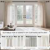 HeiDear 2 Pack Curtain Rods for Windows 30 to 45 Inches, 5/8" Matte Black Metal Curtain Rod, Adjustable Single Window Rods for Bedroom, Living Room, Kitchen, Office