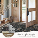 GENIMO 2x3 Entryway Rug, Washable Small Indoor Area Carpet Floral Ebony