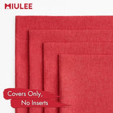 MIULEE Pack of 4 Christmas Decorative Outdoor Throw Pillow Covers Linen Waterproof Pillow Covers Summer Farmhouse Cushion Cases for Patio Garden Tent Balcony Couch Sofa 18x18 Inch Red