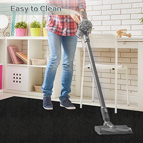 Custom Size Runner Rug 2 ft x 6 ft, 2-82ft Carpet Runners Hallway Entryway Kitchen Garage Laundry Room Area Rugs with Non-Slip Rubber Backing, Black