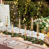 NUPTIO Candle Stick Holder for Wedding, 18 Pcs Tall Hurricane Candle Holder