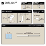 Umbra Twilight Curtain Rod Set – Wrap Around Design Ideal for Blackout or Room Darkening Panels, 30 to 84 Inches, Nickel