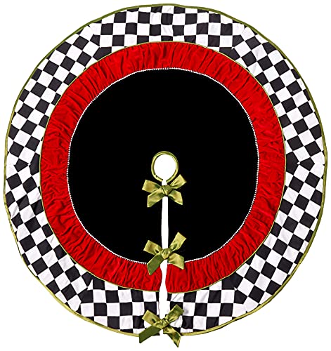 Kurt S. Adler 52-Inch Black and White Checkered Treeskirt