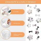 26 Pcs Acrylic Mirror Wall Stickers - Dog Paw Bones Prints, Removable Dog Pup Room Wall Decors for Kids Children Nursery Bedroom Home Decoration
