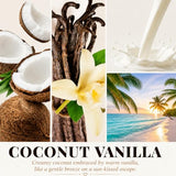 Coconut Vanilla Candle, 9 oz Soy Coconut Wax Scented Candle for Home, Vanilla Coconut Aromatherapy Candle, Clean Burning Jar Candle for Bedroom Bathroom Spa, Candle Gifts for Women Men