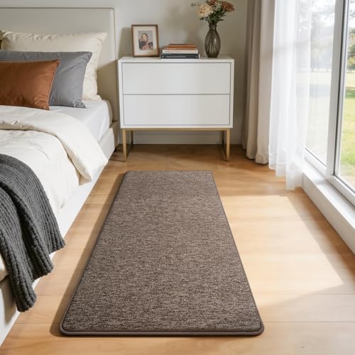 Modern Hallway Runner Rug, 2x4 Brown Washable Non Slip Runner Rug